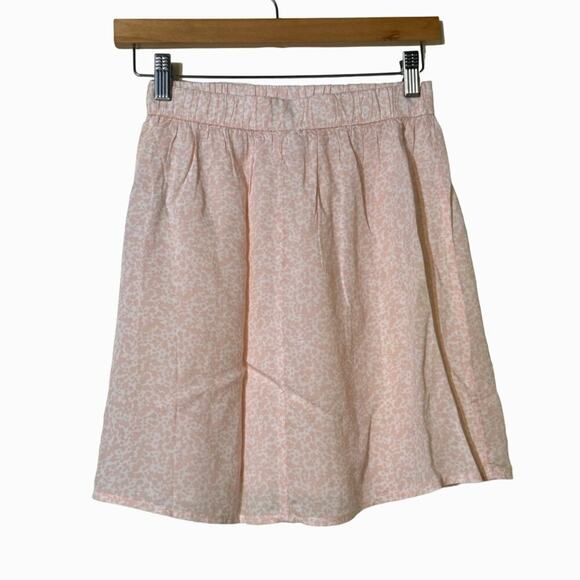 Abound Mini Printed Skirt In White Blush Pink Elastic Waist  NWT XS - Picture 4 of 8